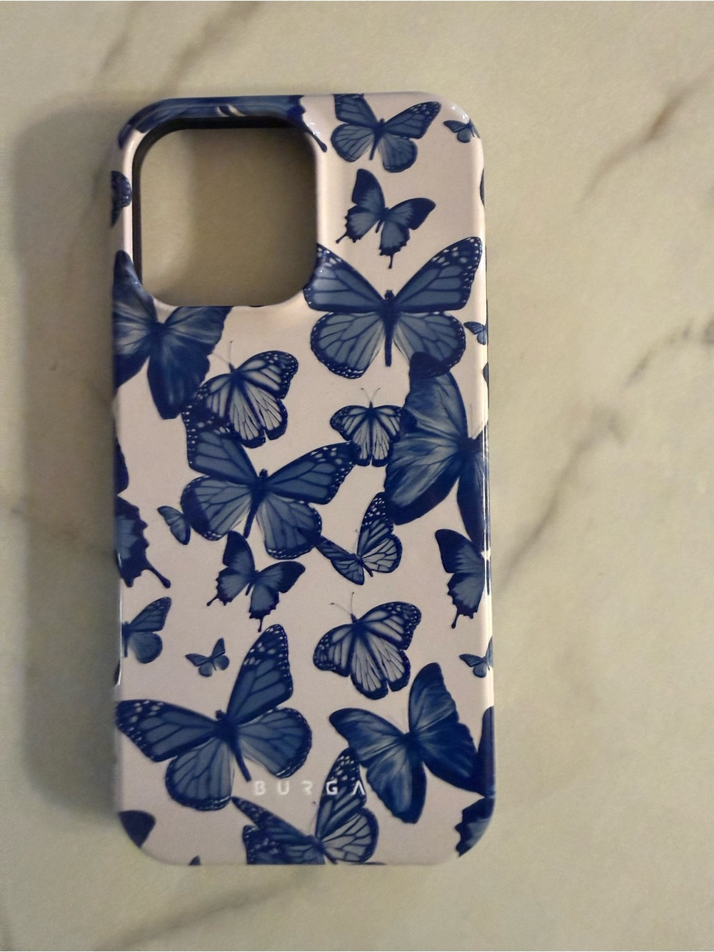 Butterfly Pattern Blue and White Phone Case